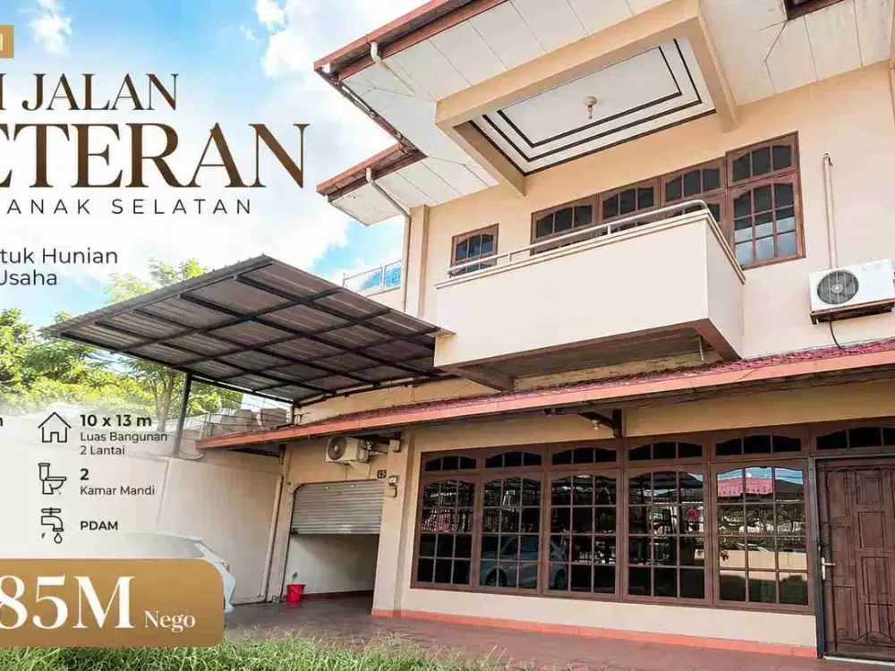 Rumah + Tempat Usaha di Jalan Veteran Pontianak Selatan – 10x21 m