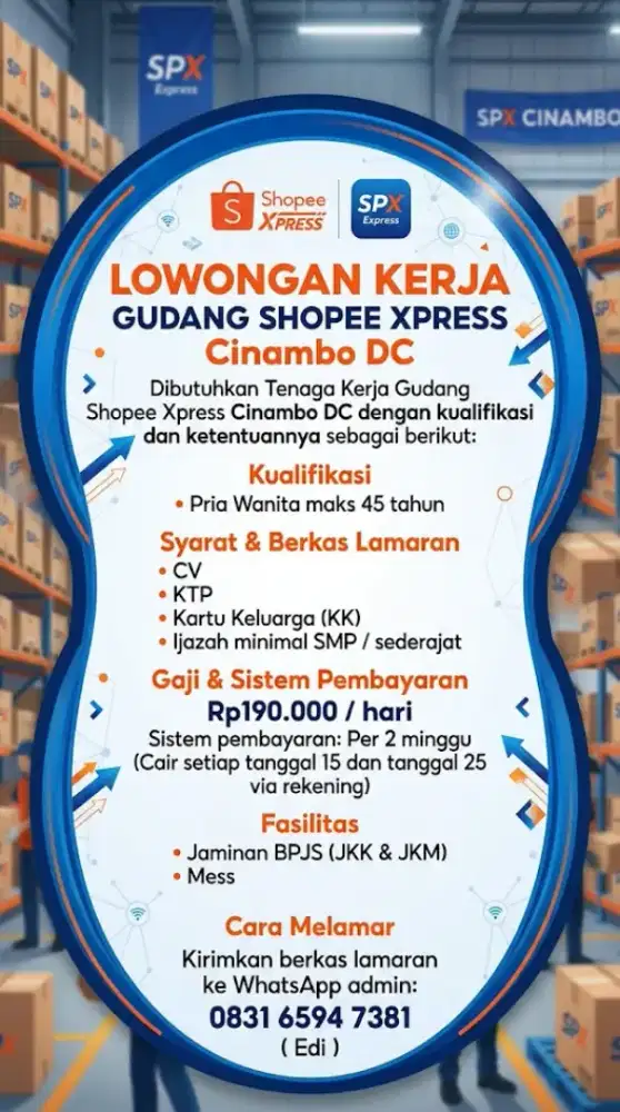 Lowongan Kerja Gudang Shopee Cinambo DC