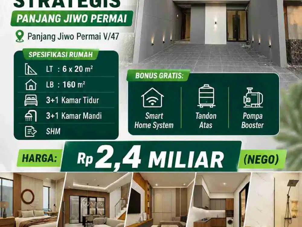 dijual murah mewah murah baru Panjangjiwo jiwo Surabaya Selatan