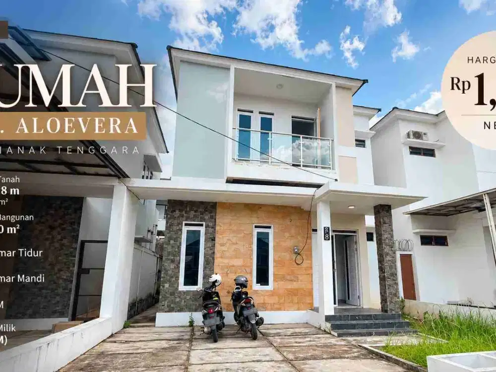 Rumah 4 Kamar Tidur di Aloevera Pontianak Tenggara – SHM, LT 162m²