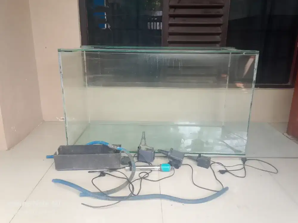 Aquarium tebal 1 cm full & aksesoris
