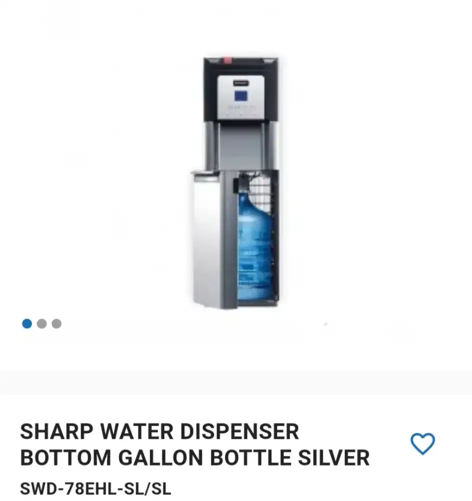 SHARP WATER DISPENSER BOTTOM GALLON BOTTLE SILVER