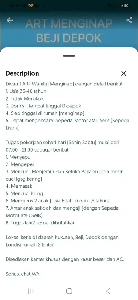 Art menginap sesuai diskripsi gambar