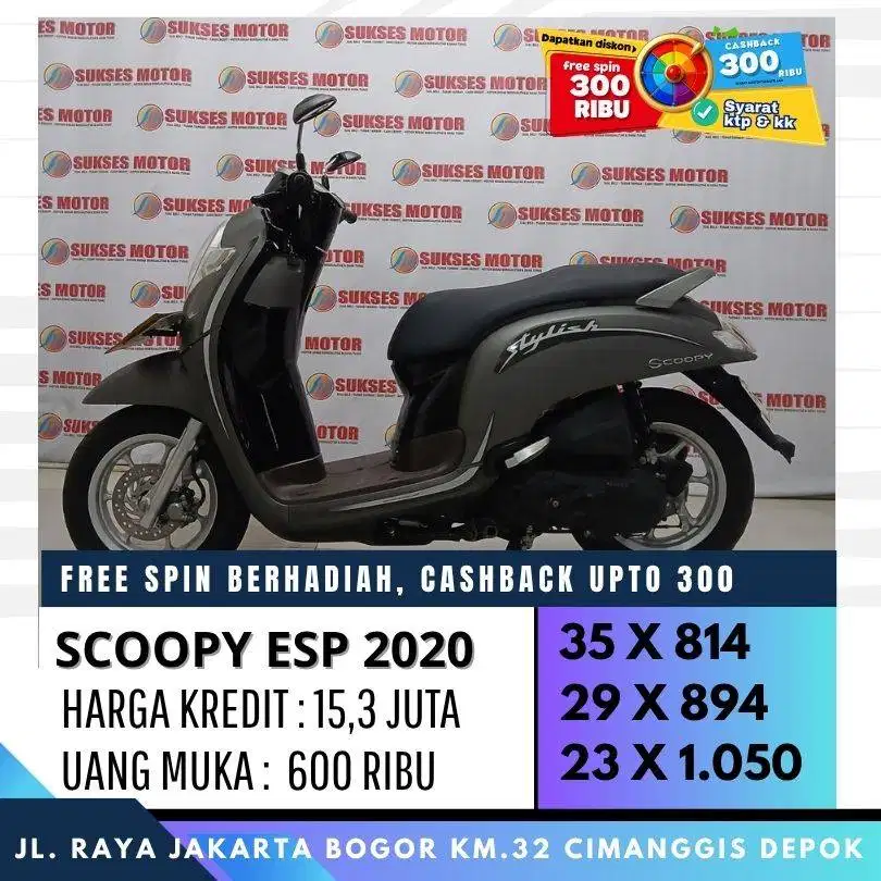 DP 600 SCOOPY ESP 2020 CASH KREDIT CC/PAYLATER UNIT BERGARANSI