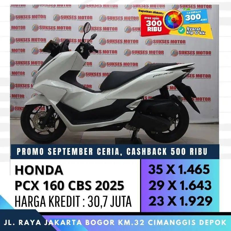 HONDA PCX 160 CBS 2025 MULUS PROMO KREDIT CASHBACK UP TO 600 RIBU