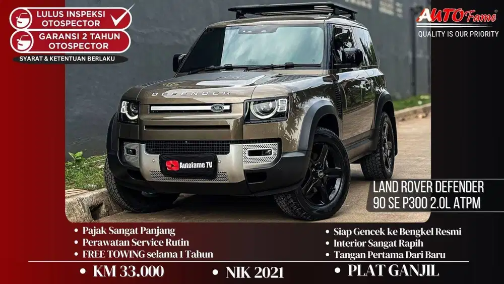 KM33RB  Land Rover Defender 90 SE P300 2.0L ATPM Pemakaian 2023 Gondwa