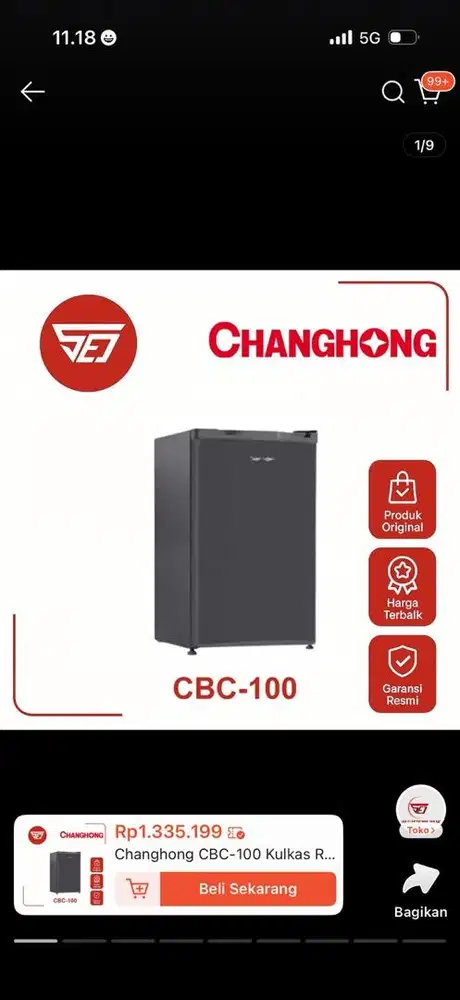 Kulkas changhong cbc 100