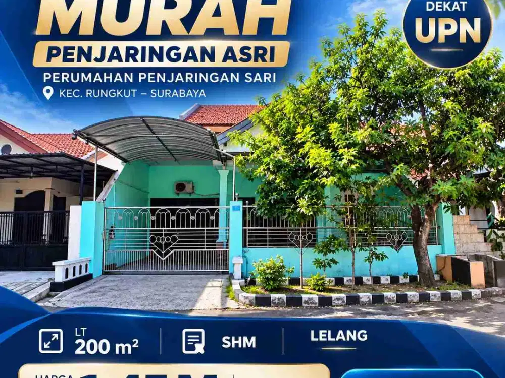 Dijual Murah Lelang Rumah di Perumahan Penjaringan Sari Penjaringan Asri  kec Rungkut