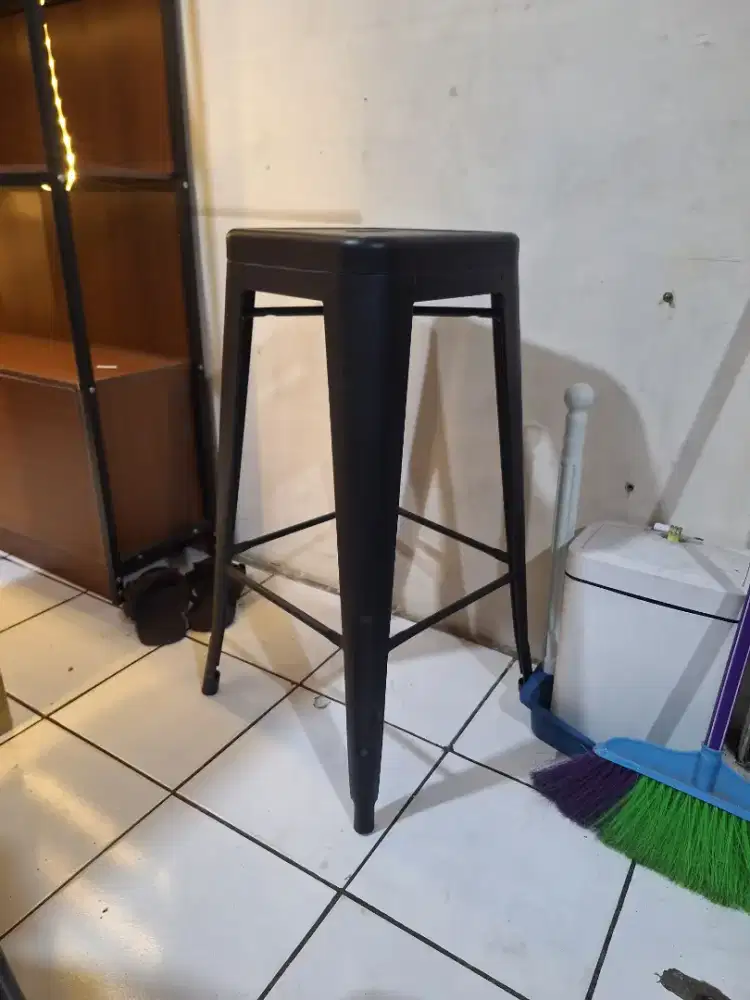 Sepasang Kursi Bar Hitam Doff