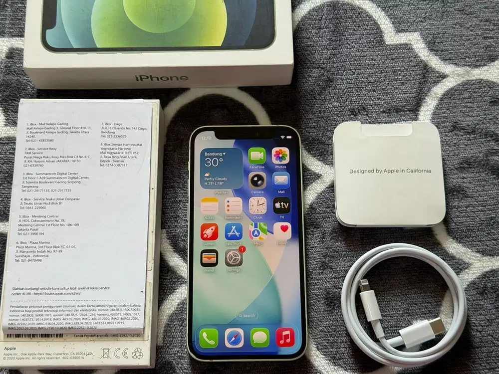 iPhone 12 Mini 64Gb Green iBox Fullset original No Minus Siap Pakai