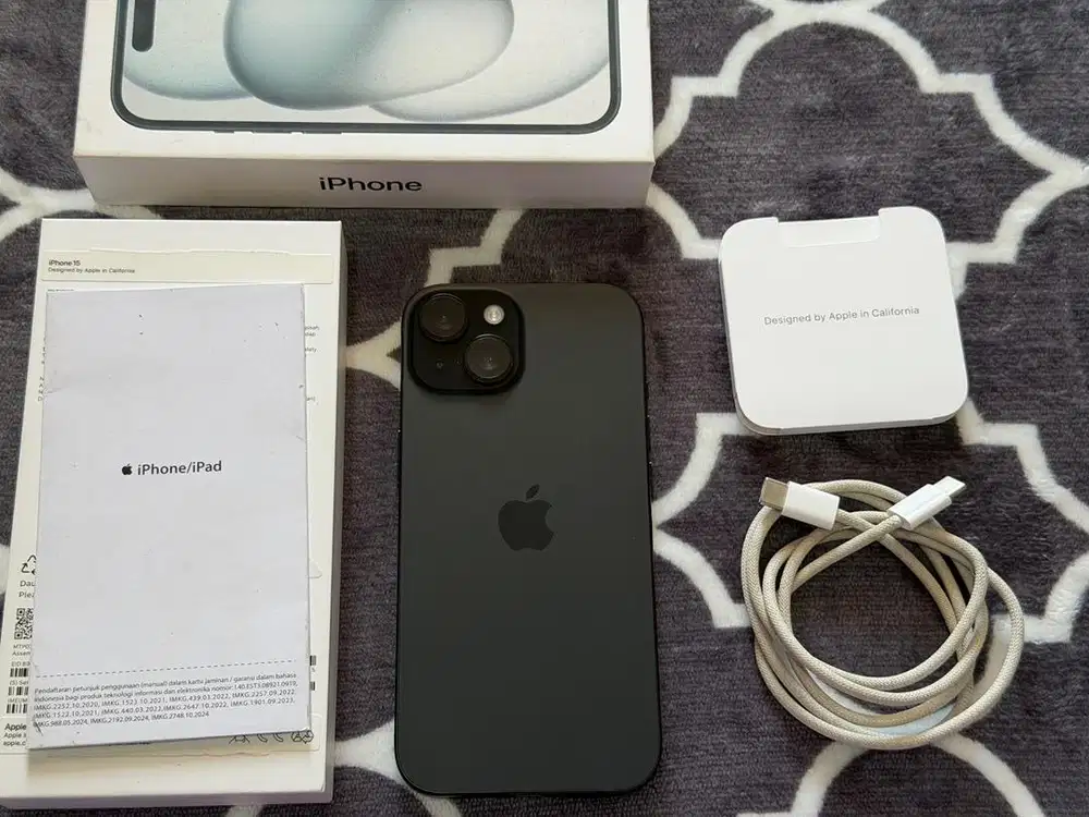 iPhone 15 128Gb Black Ex iBox fullset Original Mulus No Minus