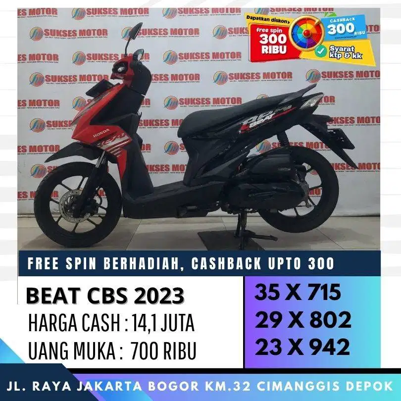 HONDA BEAT SPORTY CBS 2023 MULUS CASH KREDIT CC/PAYLATER