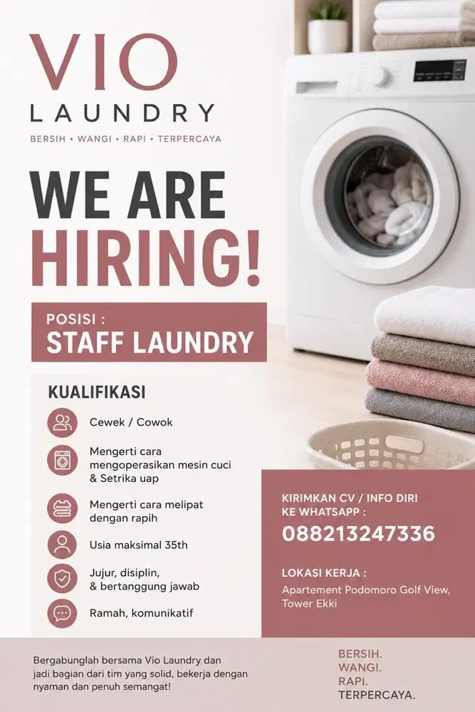 LOWONGAN KERJA LAUNDRY