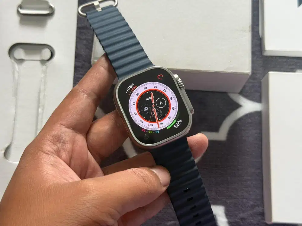 Apple Watch Ultra 2 49mm Blue Titanium Ocean Band Fullset Ori