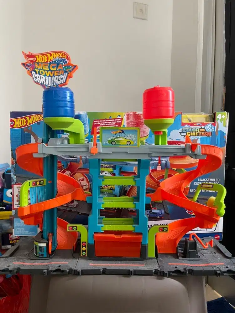 Mainan Hot Wheels Hotwheel Mega Tower acar Wash Carwash track lintasan