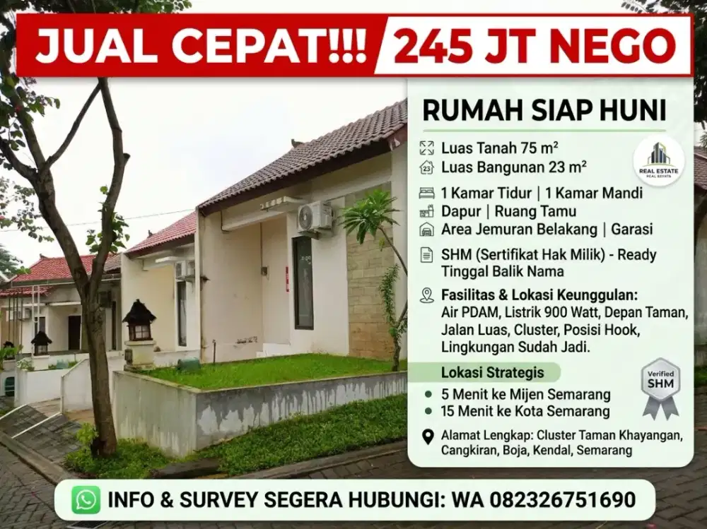 Dijual Rumah Siap Huni Cangkiran Semarang