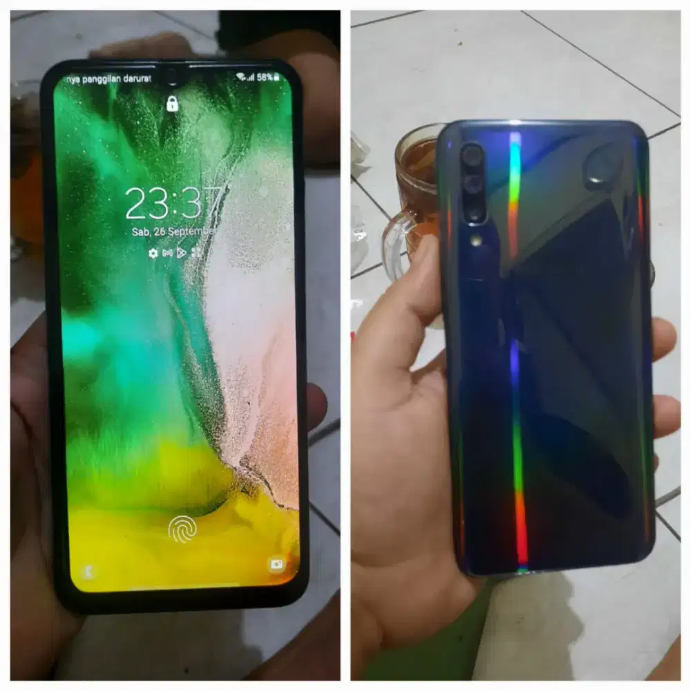 Samsung a50 ram 4/64 
kelengkapan batangan 
Nominus fp layar aktif