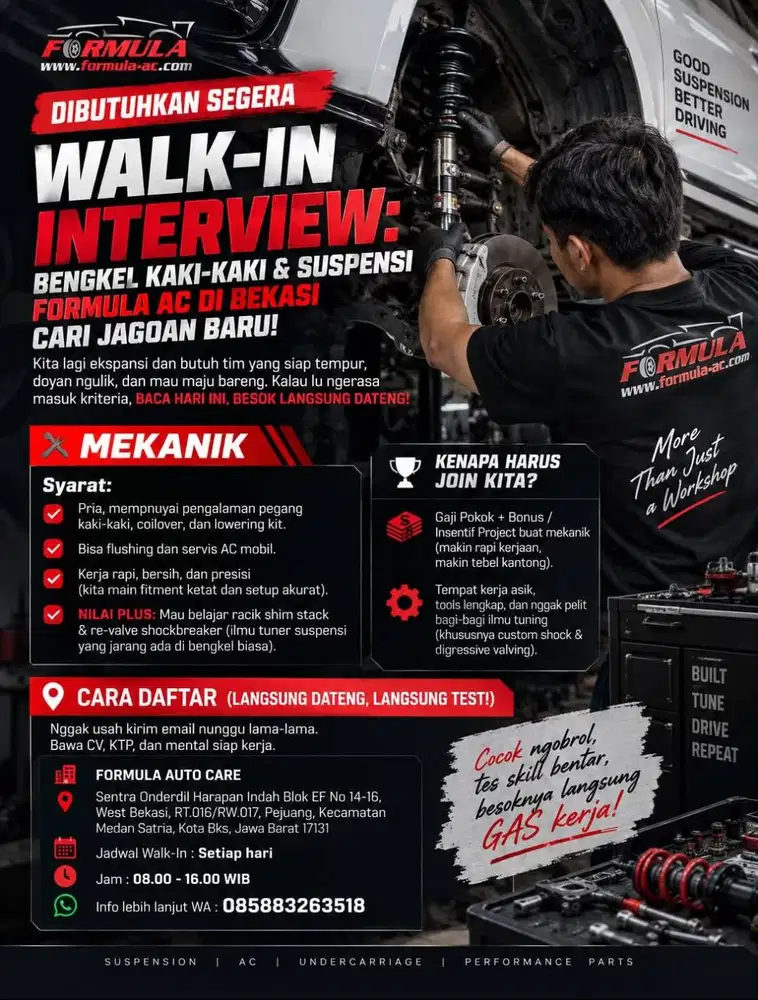 Dicari Mekanik Otomotif