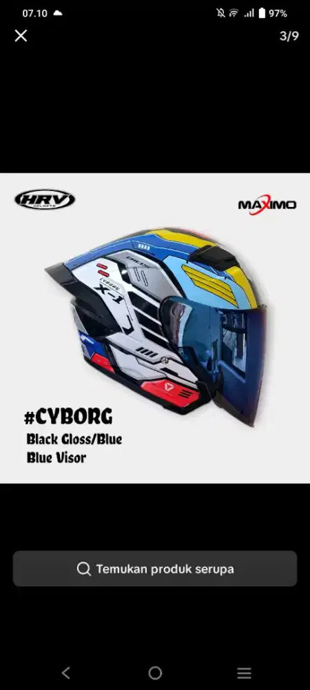 Dijual 1 set helm+intercom baru