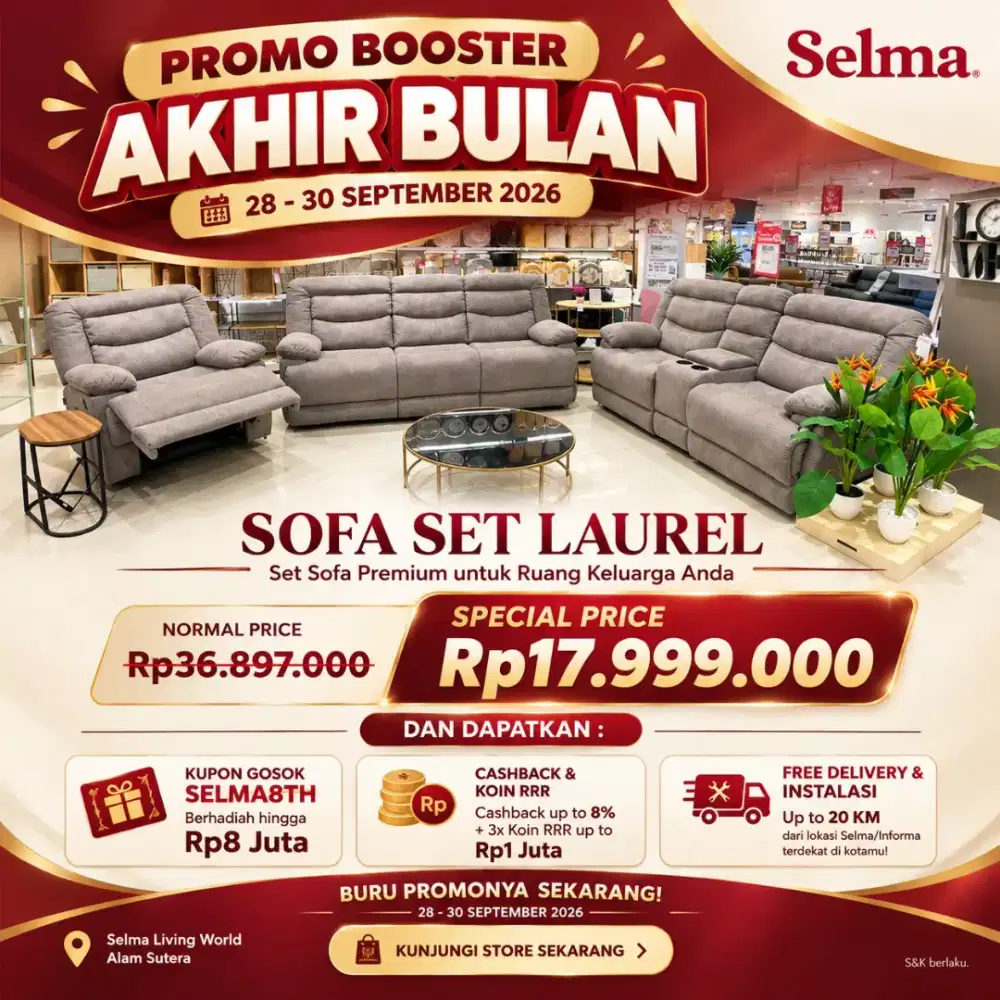 PROMO SOFA RECLINER SET MURAH SELMA
