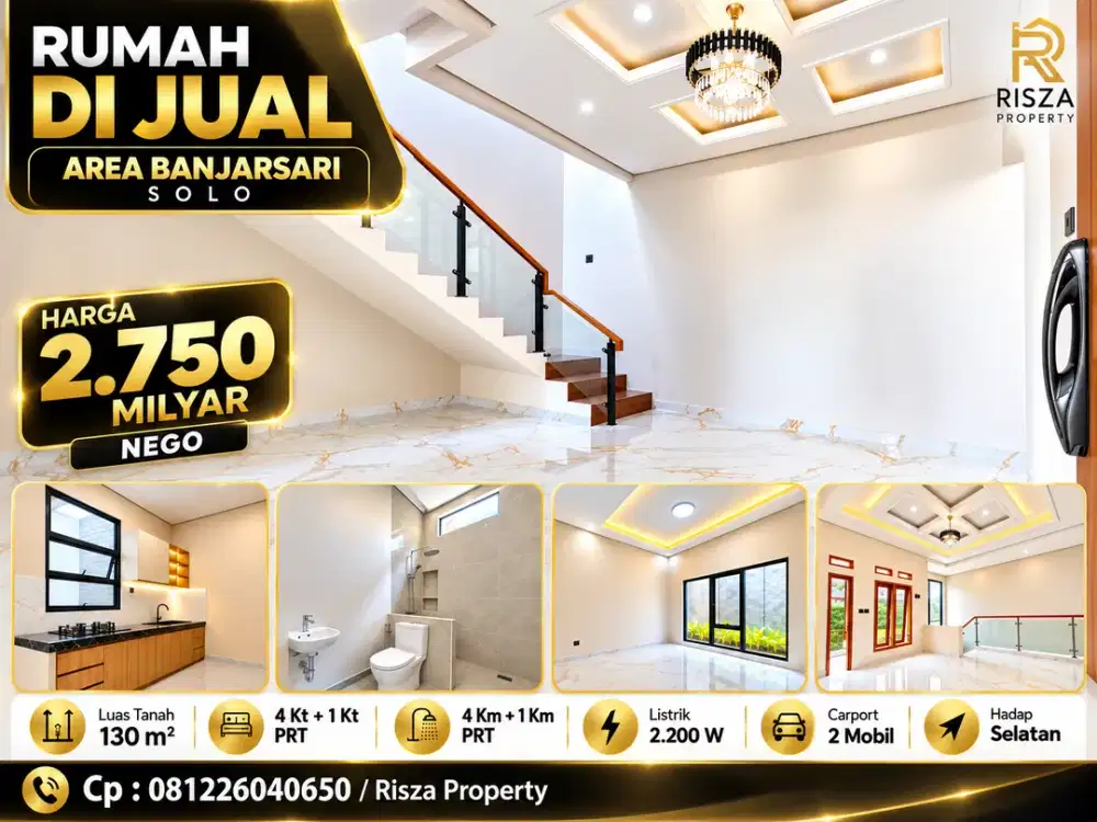 Jual Rumah Baru Area Banjarsari Solo, Dekat Manahan, Sumber, Jajar