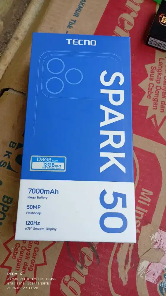 Fokus jual, Tecno spark 50 ram4+8/128