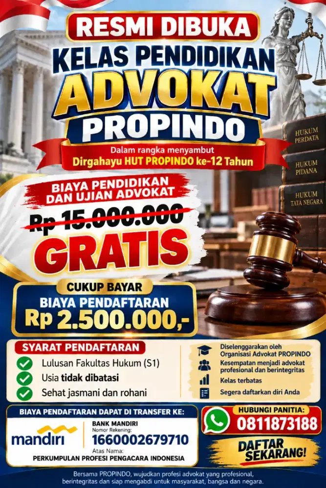 Lowongan Asisten Pengacara Langsung Wawancara Senin Sampai Jumat Ini