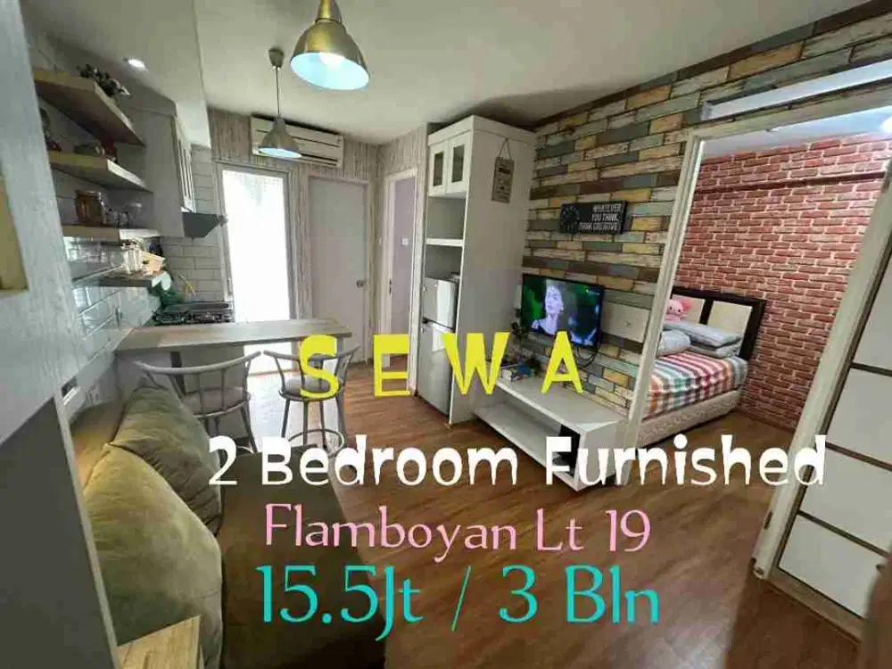 Disewa 2KT Furnishe Keren Twr Flamboyan Apartemen Bassura Jatinegara Jakarta Timur