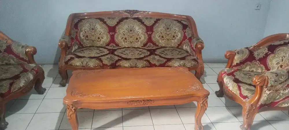 Bismillah di jual kursi tamu kayu jati full set & kursi meja makan