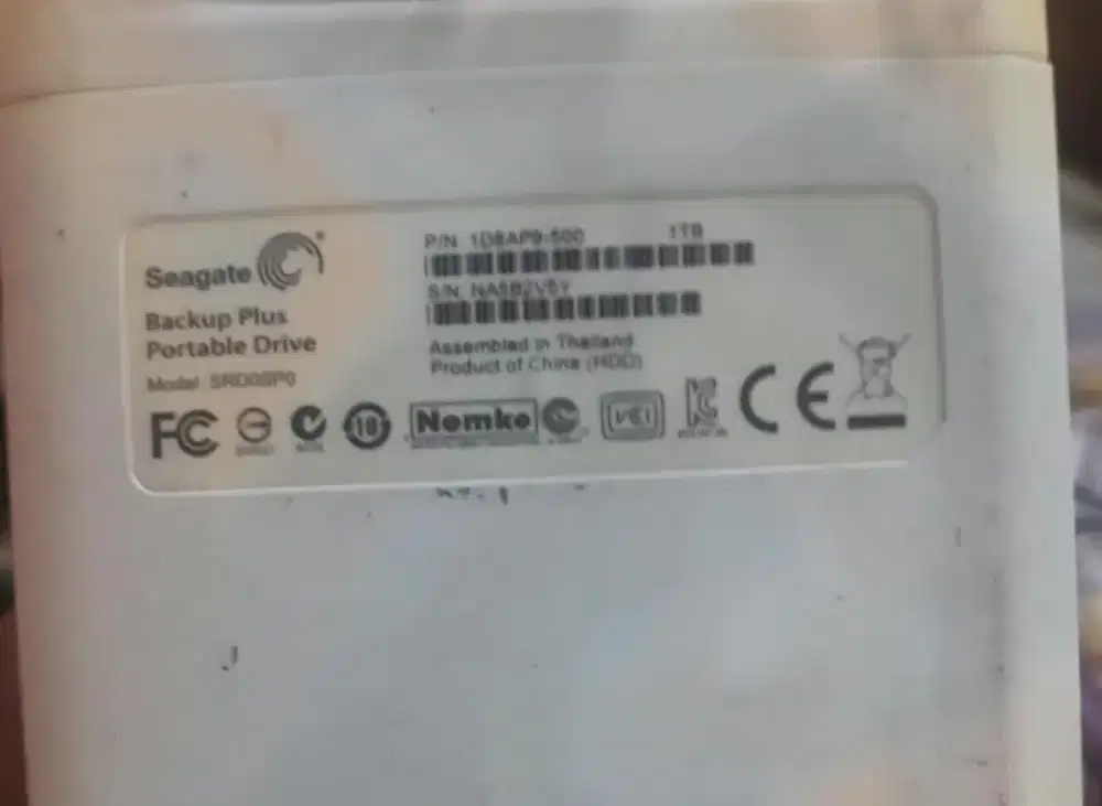 Hardisk external seagate 1TB sentinel 100%
