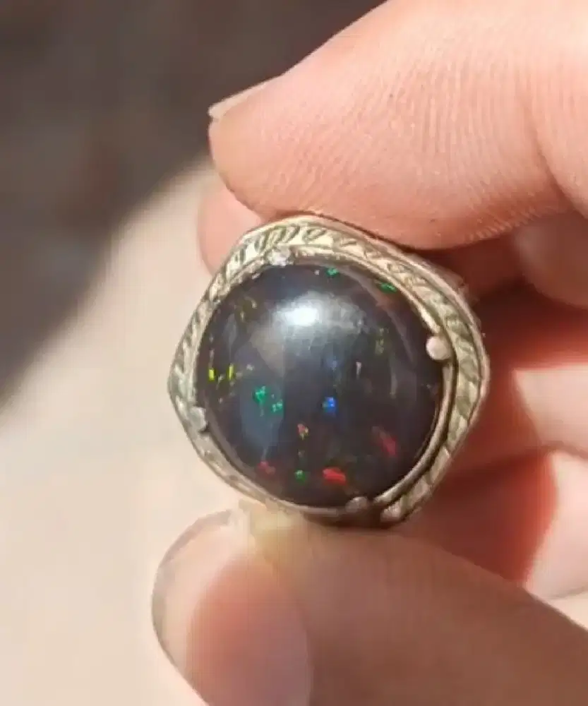 Black Opal Banten ring perak