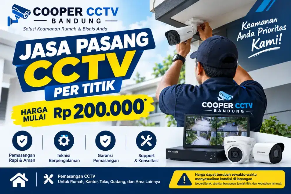 Jasa Pasang CCTV Per Titik Mulai Rp200.000 – Teknisi Profesional