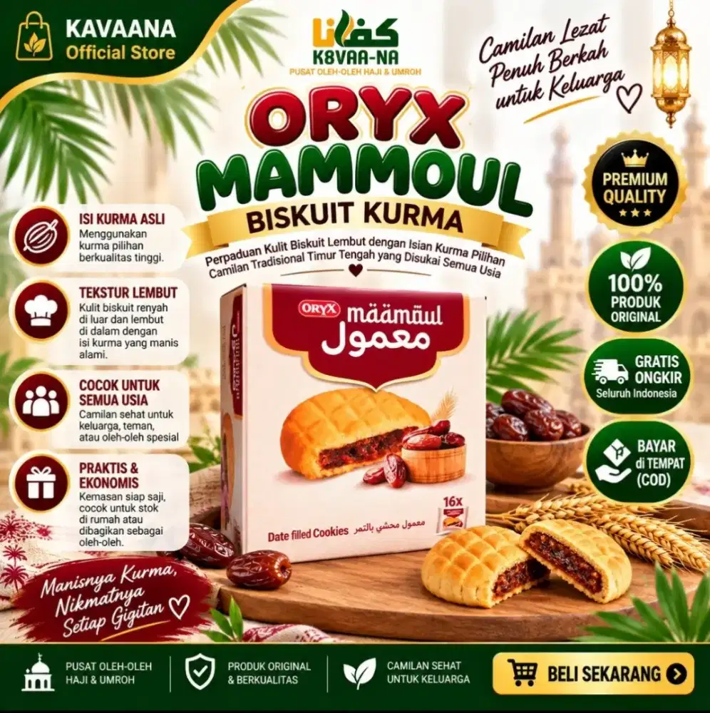 Oryx Maamoul | Biskuit Selai Kurma | Kue Maamoul