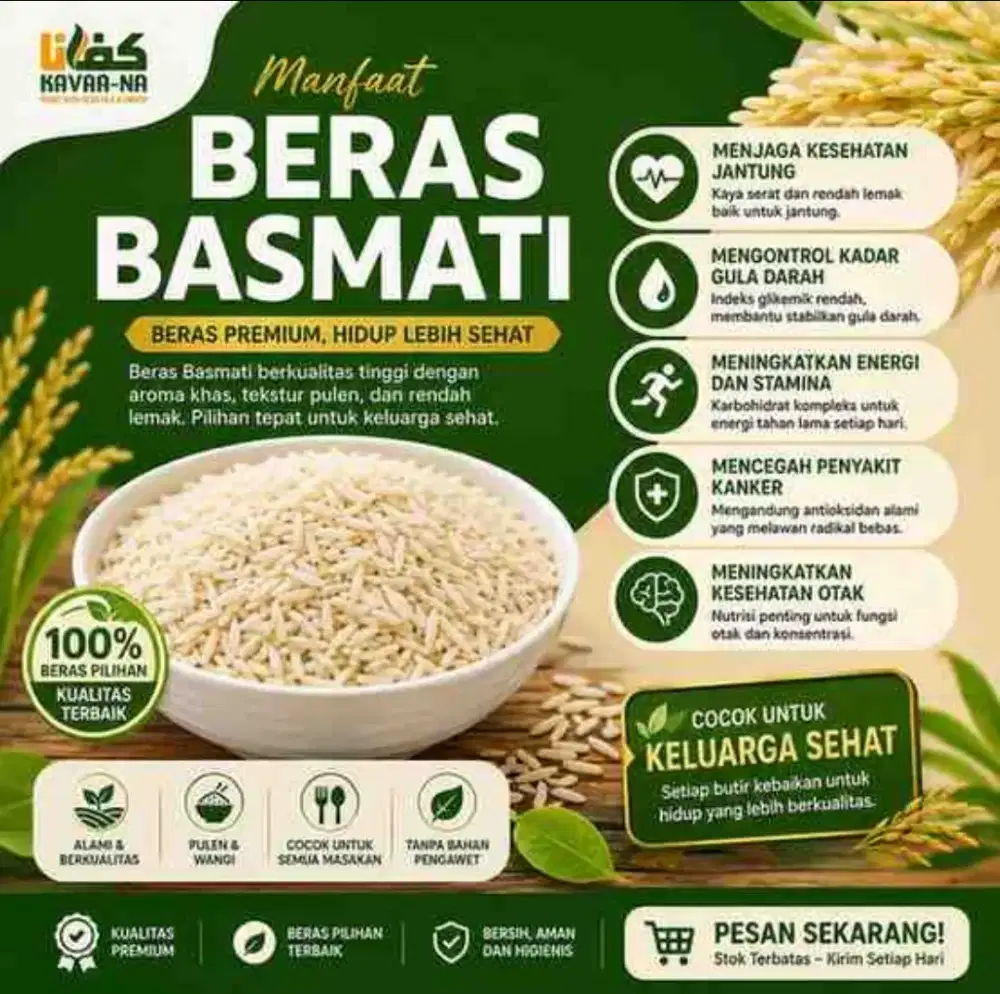 Beras Basmati 1kg | Beras Kebuli | Beras Biryani | Beras India