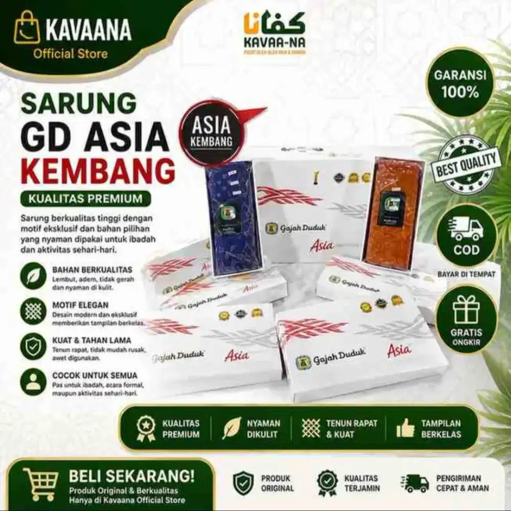 Sarung GD Asia Nusantara Kembang | Sarung Gajah Duduk