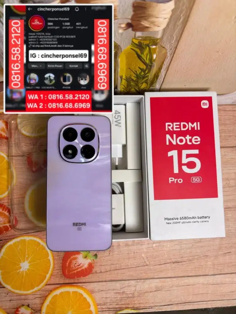 Jual hp LIKENEW redmi note 15 pro 5g 8/256 istimewa grns april 2027