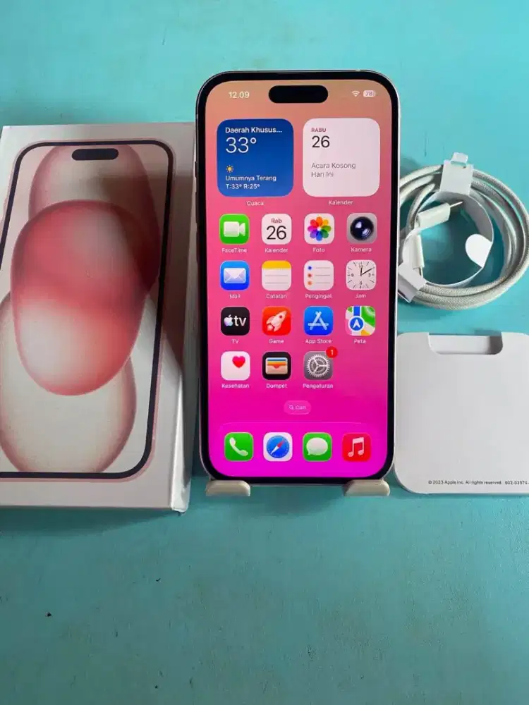 iPhone 15 128gb pink inter all operator fulset mulus likenew no minus