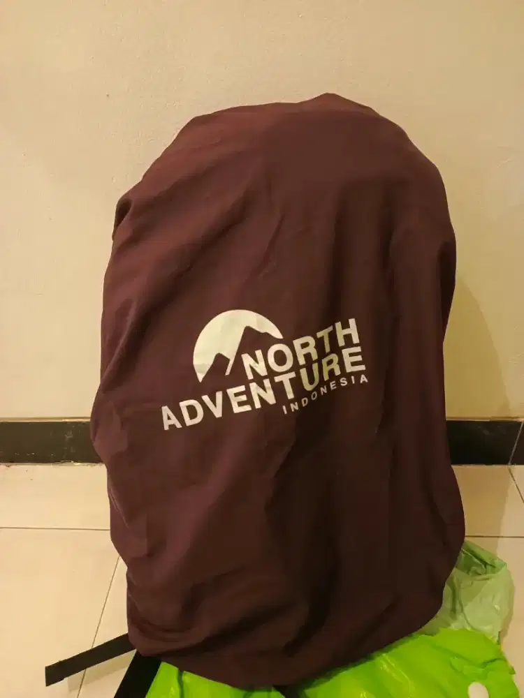 Dijual tas north adventure full black 55L