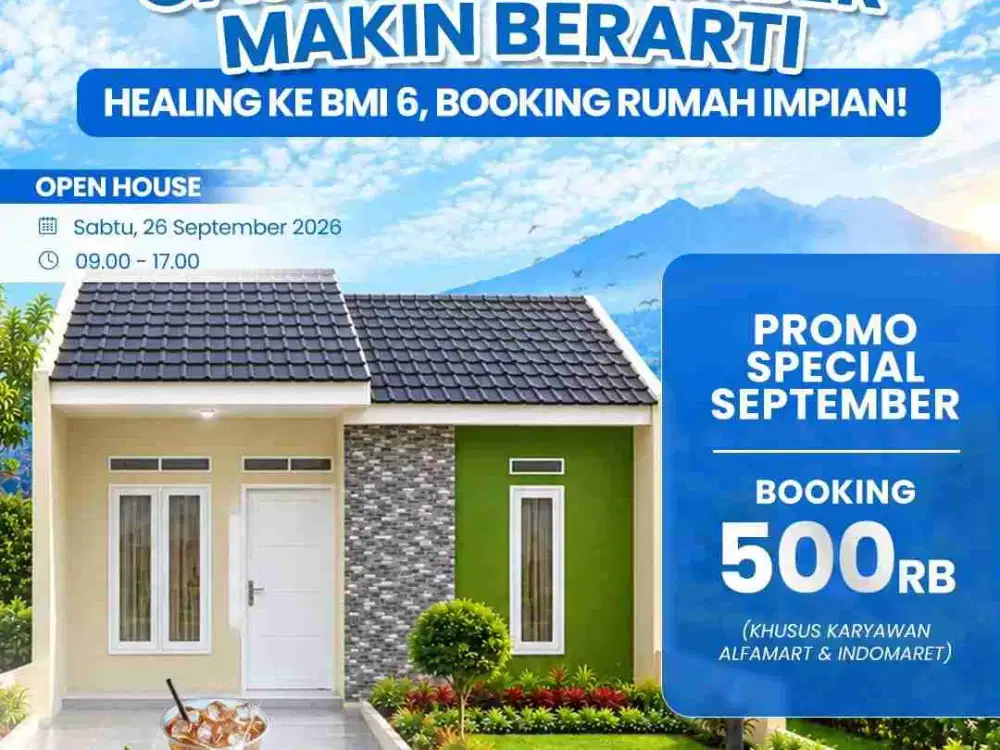 Dijual Rumah Subsidi Paling Strategis Dengan Cicilan Flat 1 Jutaan Sampai Lunas.