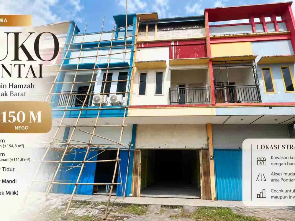Ruko 3 Lantai Strategis Husein Hamzah Pontianak Barat – SHM