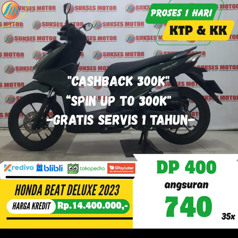 DP CUKUP 400RIBU HONDA BEAT DELUXE 2023 ANGSURAN SANGAT RENDAH KTP KK