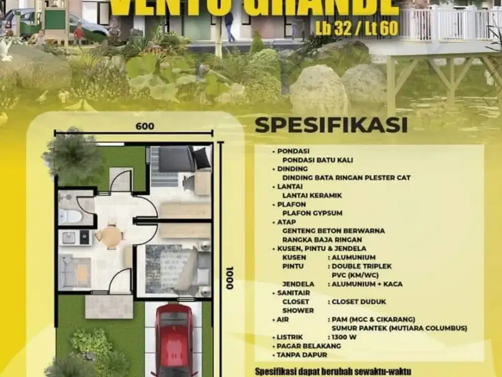 Dijual RUmah Baru di Perumahan Mutiara Colombus Bekasi