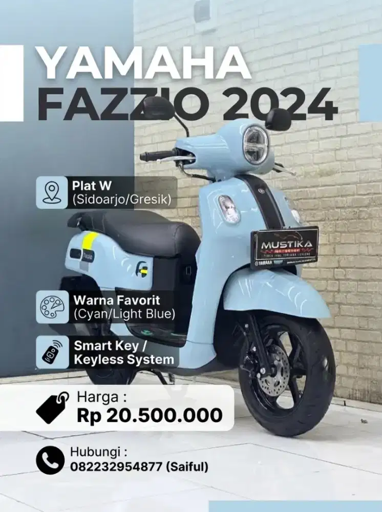 Perfect Condition!!Yamaha Fazzio 2024 Plat W Dp500rb Murah-Mustika