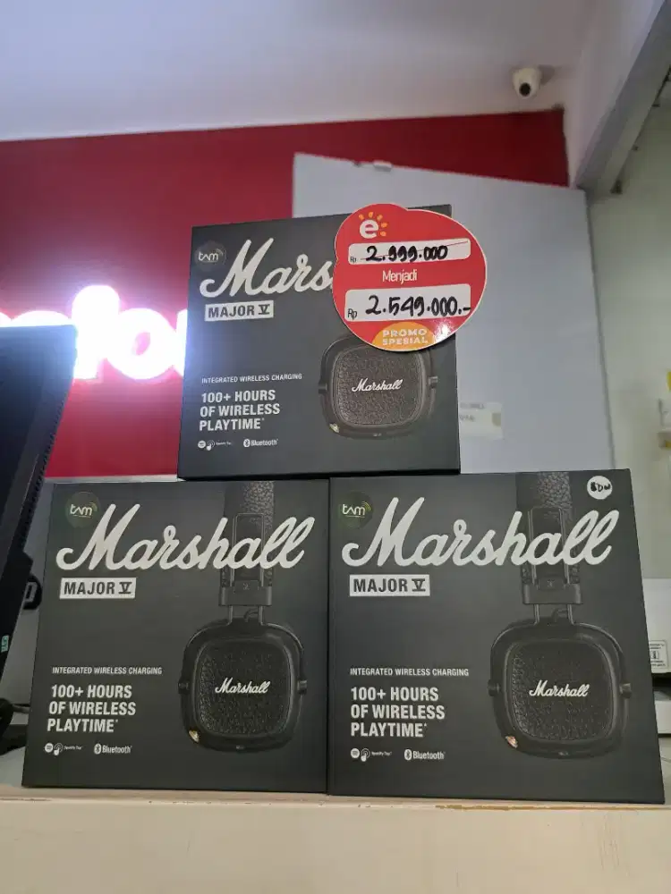 PROMO Marshall Major V Wireless Original Black - Diskon Dari 2.999jt