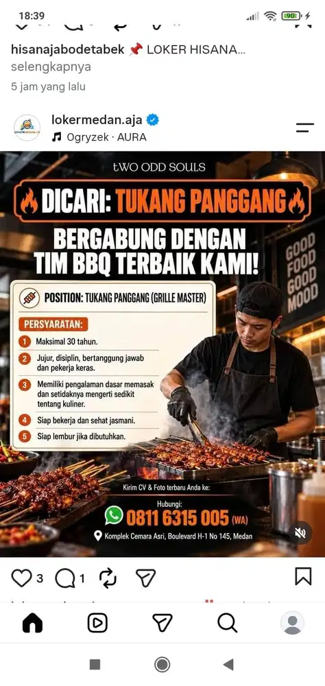 Tukang Panggang dan Helper