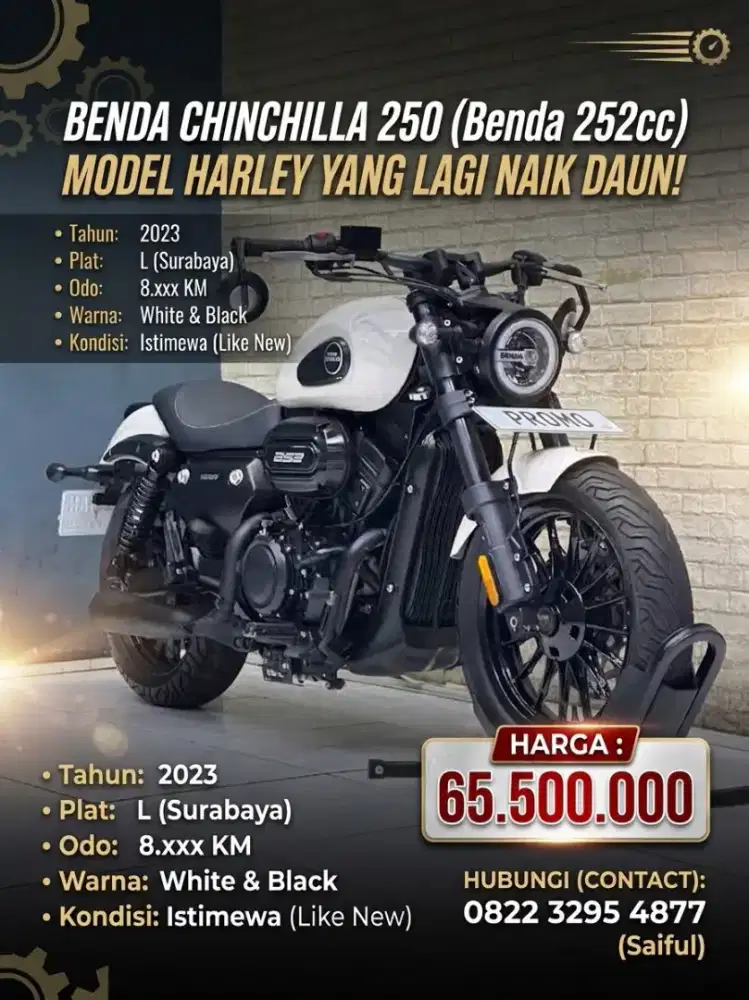 Odo 8rb Istimewa!!Beneli Benda 252cc 2023 White Plat L Mulus-Mustika