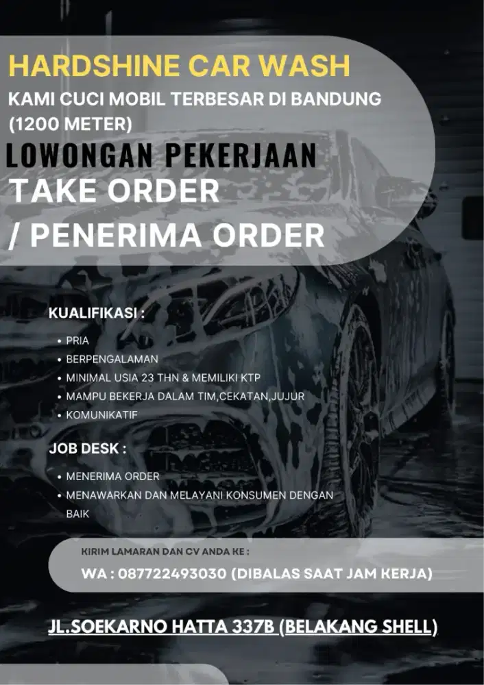 Lowongan Kerja Take Order/Penerima Order