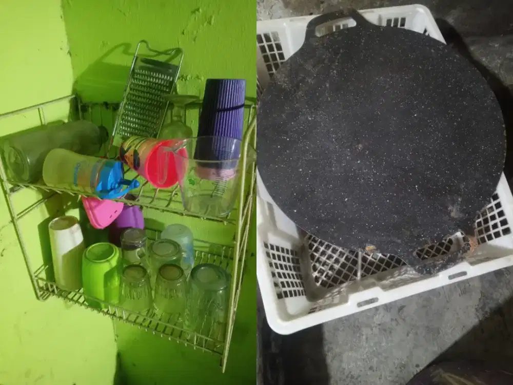 Jual wajan panggangan dan rak gelas+ gelas