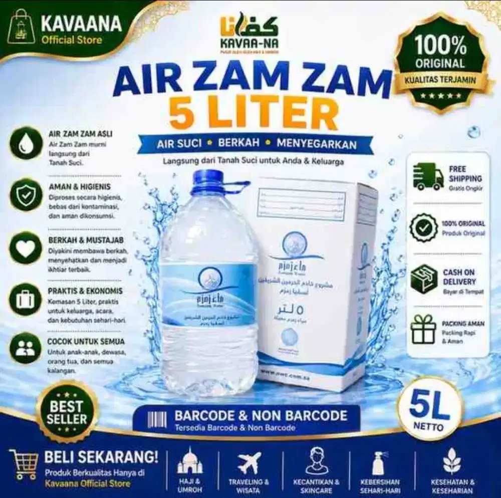 Air Zam Zam Barcode &  Non Barcode 5L |
Air

Zam Zam Asli 100%