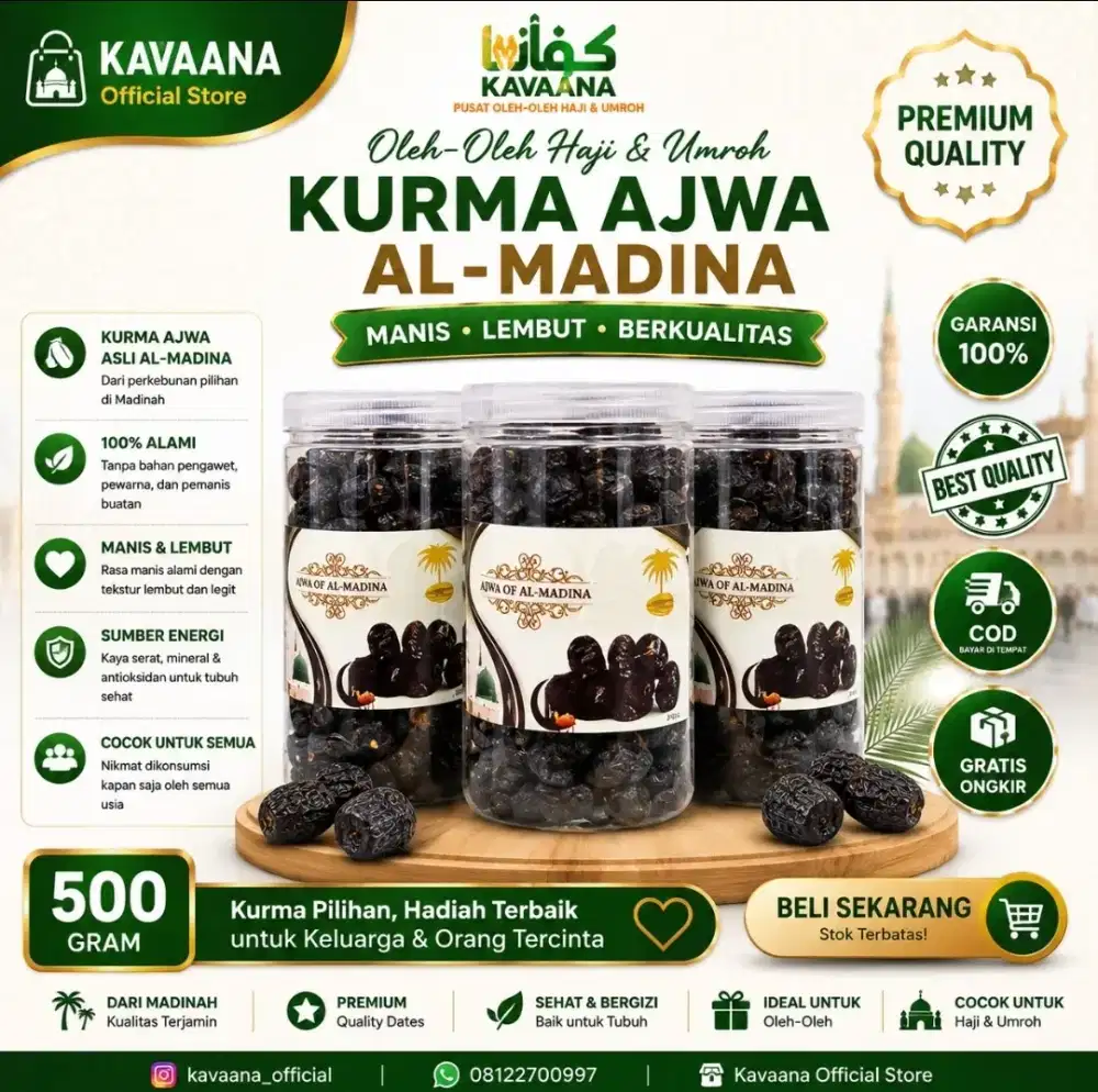 Kurma Ajwa 500 Gram | Kurma Premium | Kurma Nabi | Kurma Hitam